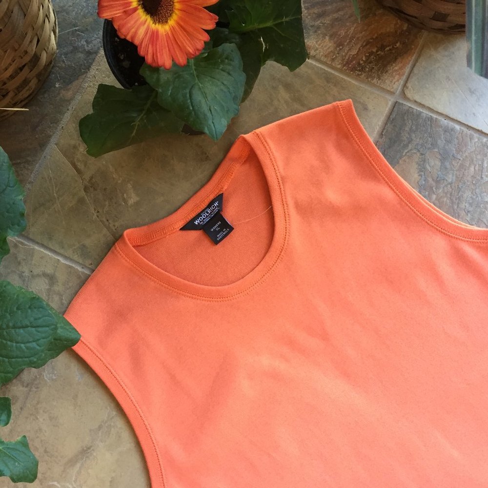 Woolrich Sleeveless Cotton Top in Orange NEW - Picture 3 of 8